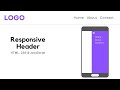 How to Create a Responsive Header with HTML, CSS & JavaScript