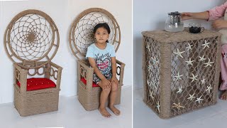 Amazing Reuse Ideas Milk Crates into Table \u0026 Chair | Jute Craft Ideas