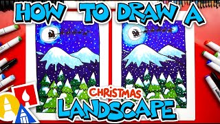 How To Draw A Christmas Landscape
