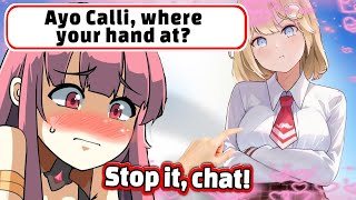 Chat Noticed Suspicious Placement of Calli's Hand... 【HoloMyth / Hololive EN】