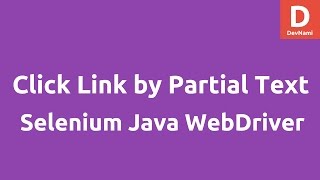 Click Link by Partial Text using Selenium Java