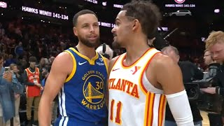 Steph Curry scores 60 points then shows love to Trae Young after OT loss vs Hawks
