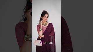 Embellished Bollywood Georgette Saree  (Purple)