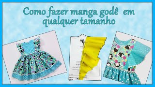 Como fazer o vestido com manga godê em qualquer tamanho