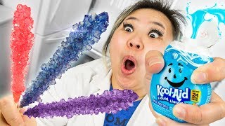 I made Rock Candy Crystals using Kool-Aid Liquid