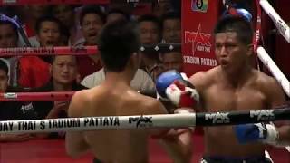 Nasty elbow knockout!  (โดนศอกเลือดอาบ!)