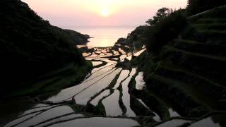 佐賀県　浜野浦の棚田と夕陽　その2