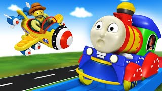 Trains for children.steam locomotive. Construction game educational cartoon for toddlers CAR JM
