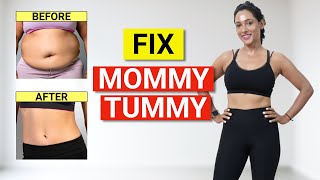 FIX MOMMY BELLY - 2 WEEKS | NO CRUNCHES, AB CHALLENGE | Simple Diastasis Recti Exercises | GymNought