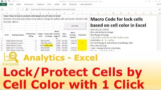 Lock or Protect Cells by Cell Color in 1 Click - VBA for Beginner