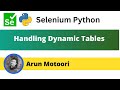 Handling Dynamic Tables using Selenium Python (Selenium Python)