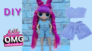 Pajamas for Lol OMG doll + pattern/Пижама для куклы Lol OMG своими руками+ выкройка