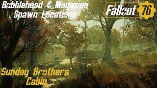 Fallout 76 Bobblehead \u0026 Magazine Spawn Locations - Sunday Brothers’ Cabin