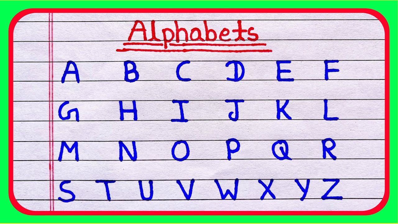 English Alphabets A To Z For Kids | Writing Capital Letters Alphabet ...