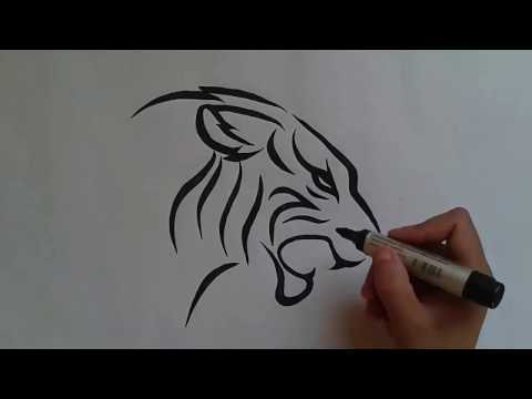 How to draw tiger tattoo.طرسقة رسم نمر وشم