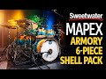 Mapex Armory 6-piece Studioease Fast Tom Shell Pack — Ocean Sunset Demo