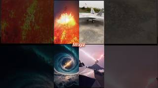 Volcano vs black hole ##experiment #mrxyz #mrbeast #elonmusk #cariminatishort #trending