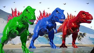 T-Rex, I-Rex, Spinosaurus Dinosaur Color Pack & Dinosaurs Fighting Jurassic Worl