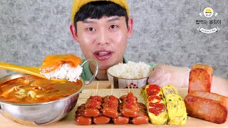 돼지고기김치찌개+스팸,비엔나소세지,계란말이 집밥먹방~!! Pork Kimch Stew, Spam, Sausage MuKBang ~!!