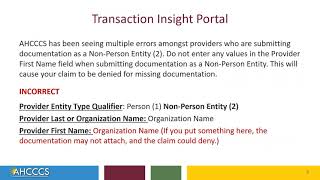 Transaction Insight Portal Common Errors For Non Person Entity Users