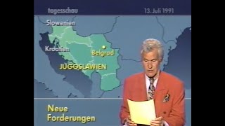 ARD 13.07.1991 - Vorschau, Tagesschau und Beginn des Musikantenstadl