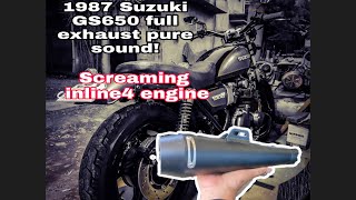 The screaming classic bike! 1987 Suzuki Gs650l inline4 engine pure sound.