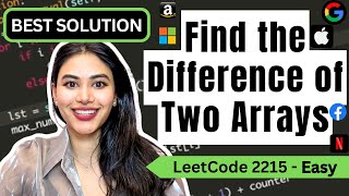 Find the Difference of Two Arrays - LeetCode 2215 - Python #leetcode #leetcode75