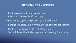 How to Order Official Transcripts
