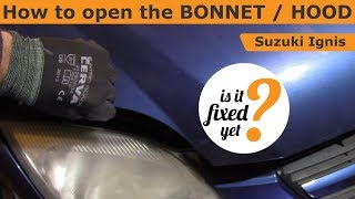 How to open the bonnet / hood - Suzuki Ignis