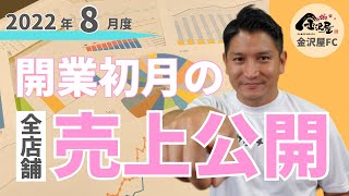 【金沢屋フランチャイズ】2022年8月度　開業初月の売上公開！