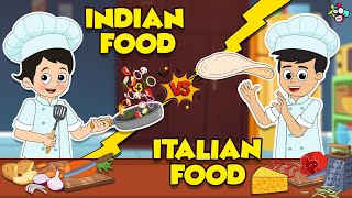 मम्मी ने बनाए छोले भटूरे | Indian Food VS Italian Food | Hindi Stories | हिंदी कार्टून | Puntoon