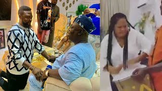 TOYIN ABRAHAM BEATS THE DRUM TO ENTERTAIN HUSBAND AS AJOBIEWE SURPRISE HIM ON HIS BIRTHDAY