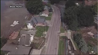 More drone video showing the damage left behind in McCook Lake after flooding washed homes away