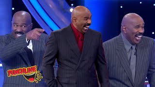STEVE HARVEY Can't Contain His Laughter At These FUNNY Family Feud Answers!