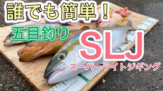 【SLJ】誰でも簡単！ただ巻きで五目釣り❗️スーパーライトジギング【2馬力ゴムボート】