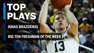 Top Plays: Career-High 24 Points Helps Ignas Brazdeikis to Freshman of the Week Honor | Michigan