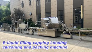 30ml e-liquid bottle filling capping labeling packing and cartoning machine #fillingmachineliquid