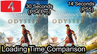 Assassin's Creed Odyssey PS4 Pro vs PS5 Backward Compatibility Load Time Comparisons