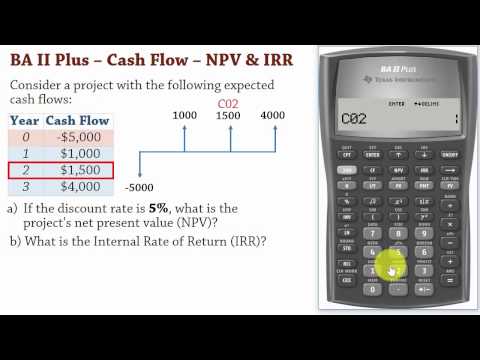 BA II Plus| Cash Flows –Net Present Value (NPV) and IRR Calculations BA II Plus| Cash Flows –Net Present Value (NPV) and IRR Calculations