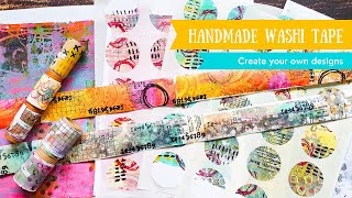 DIY Handmade Washi Tape and Stickers with Gelli Plate and Stamps