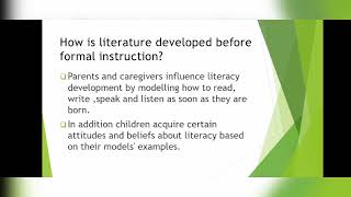 Emergent Literacy | Child Development