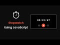 How To Create A Stopwatch Using JavaScript | Make Stopwatch With HTML, CSS And JavaScript