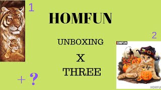 Unboxing HOMFUN,of three diamond painting canvas