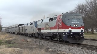 Amtrak Veterans Unit leads the California Zephyr into Ottumwa, IA 4/6/15