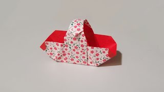 색종이접기-바구종이접기(바구니접기,상자종이접기,상자접기,가방종이접기,가방접기,box origami, basket origami, bag folding,하이루)