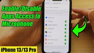 iPhone 13/13 Pro: How to Enable/Disable Apps Access to Microphone