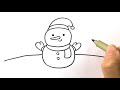 雪人简笔画 how to draw a snowman