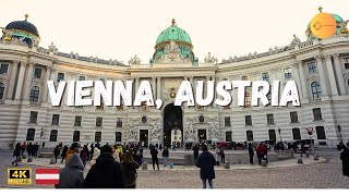 Vienna, Austria 4K Sunny Winter City Walking Tour - With Captions