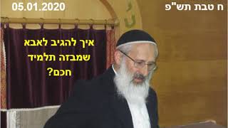 887. הלכה יומית - איך להגיב לאבא שמבזה תלמיד חכם - הרב שלמה אבינר - ח טבת תשפ - 05.01.2020