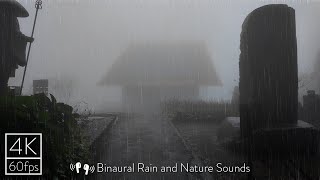 4k ASMR | Walking in the Rain in Unpenji Temple, Japan | Binaural Rain Sounds| Shikoku Pilgrimage雲辺寺